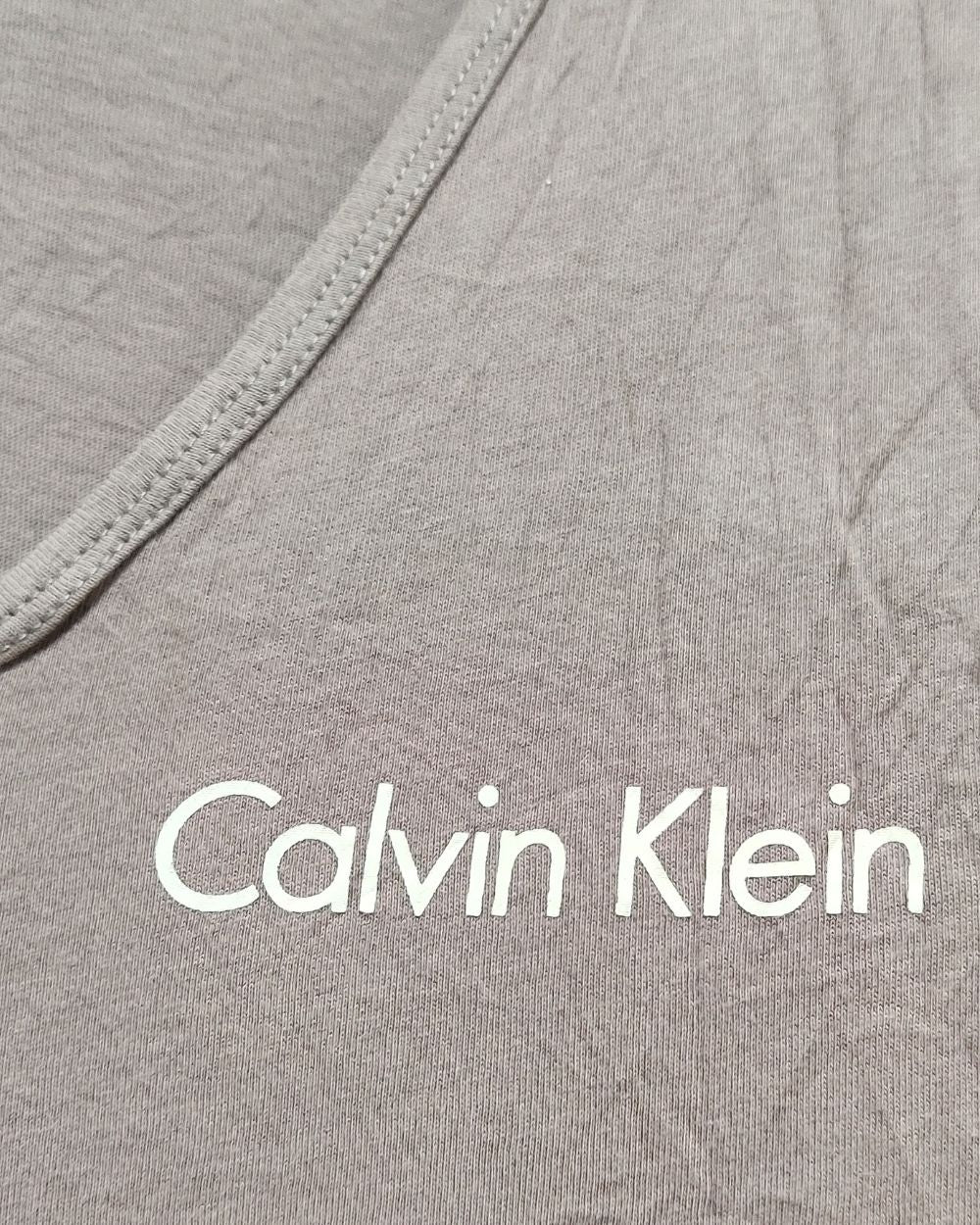Calvin Klein Gray Cotton T Shirt For Women Medium