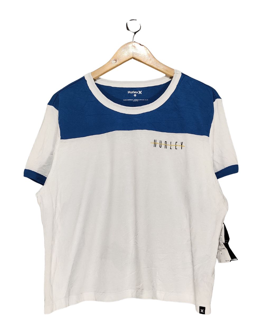 Hurley White Cotton T Shirt For Women XL