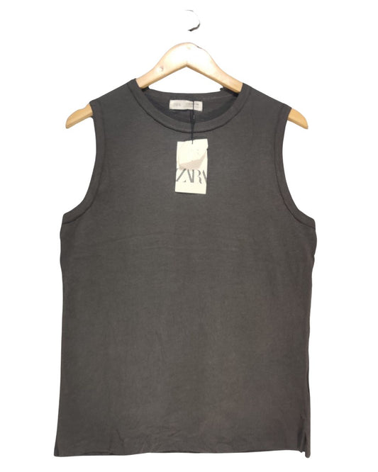 Zara Gray Cotton Vest T Shirt For Girl 14 Years