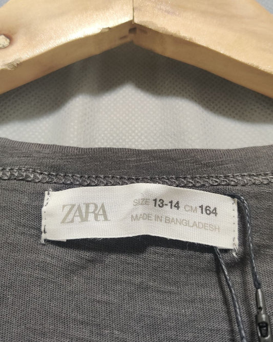 Zara Gray Cotton Vest T Shirt For Girl 14 Years