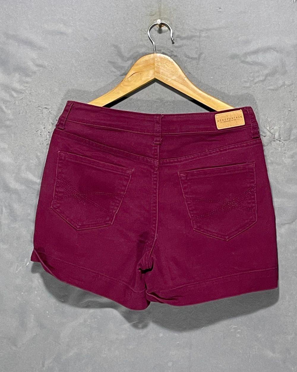 Aeropostale Maroon Jeans Short For Women Small