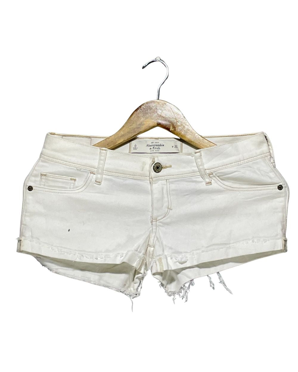 Abercrombie & Fitch White Jeans Short For Women Medium
