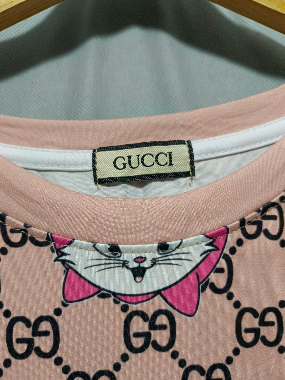 Gucci Pink Cotton T Shirt For Women XXL