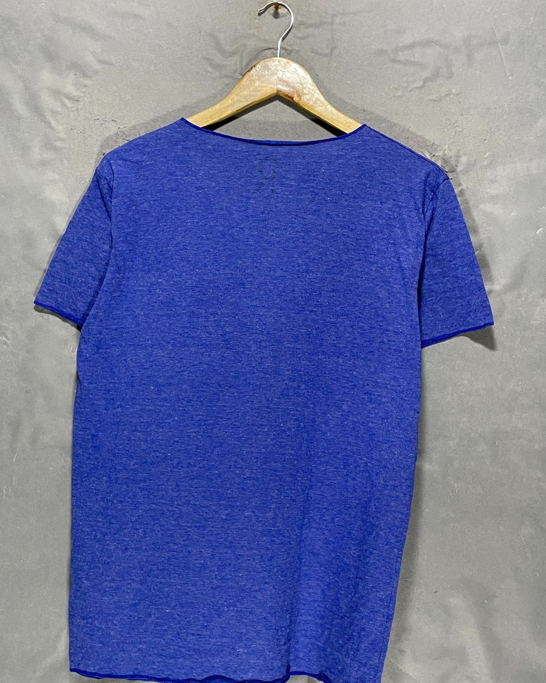 Rung Blue Cotton T Shirt For Women L