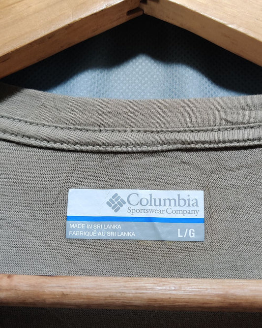 Columbia Cream Cotton T Shirt For Women L