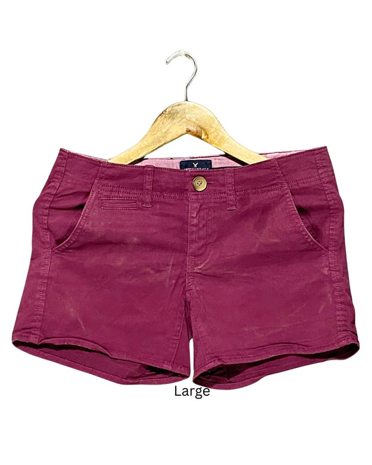 American Eagle Maroon Jeans Short For Women Large