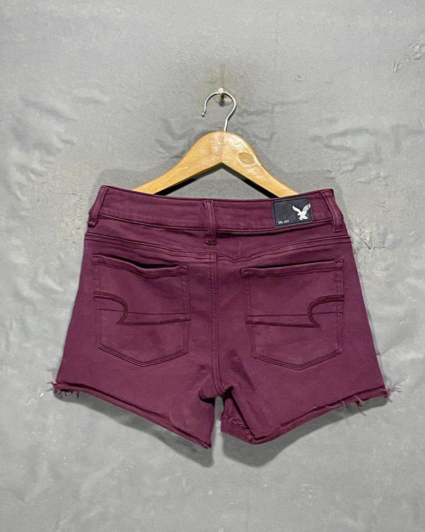 American Eagle Maroon Jeans Short For Women Large