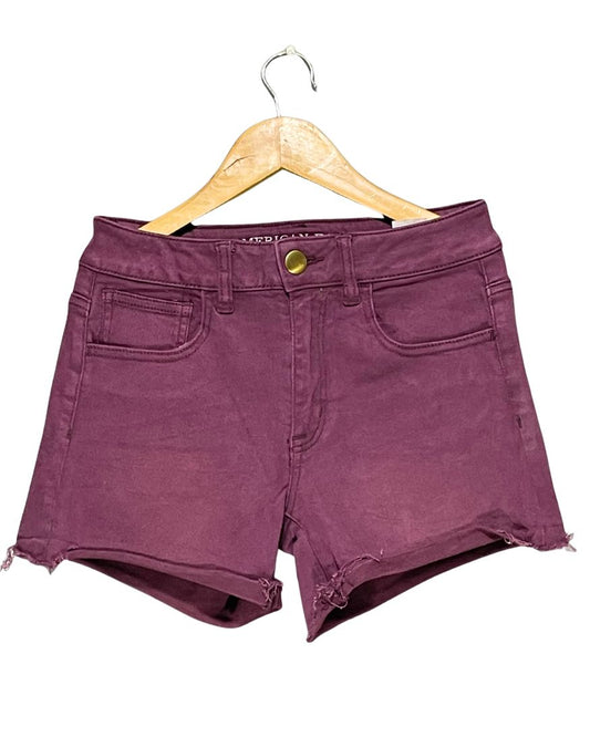 American Eagle Maroon Jeans Short For Women Large
