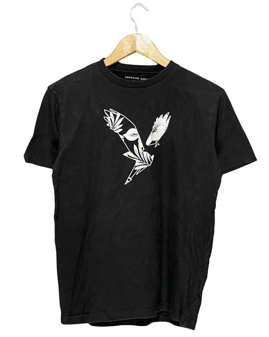 America Eagle Black Cotton T Shirt For Women S
