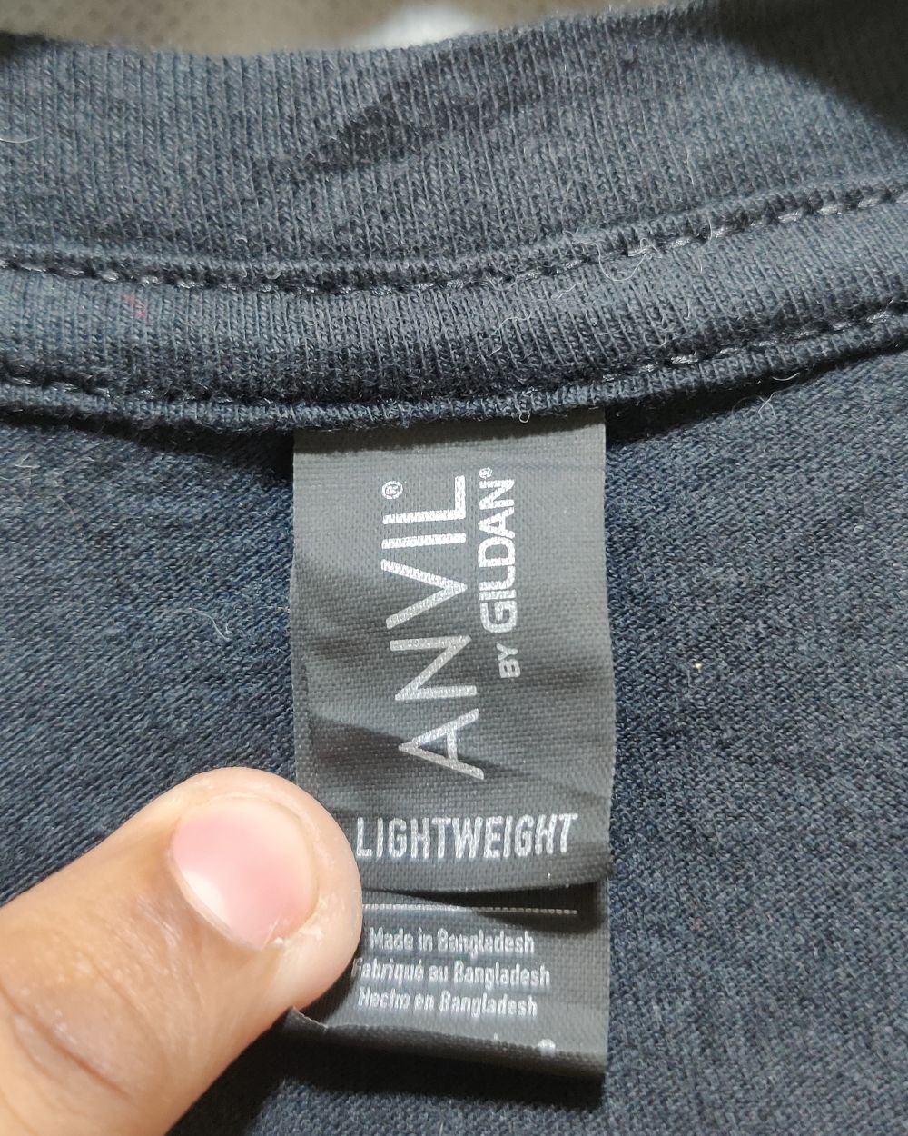 Anvil Black Cotton T Shirt For Women L