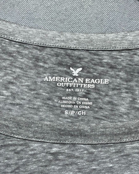 American Eagle Gray Cotton T Shirt For Women S