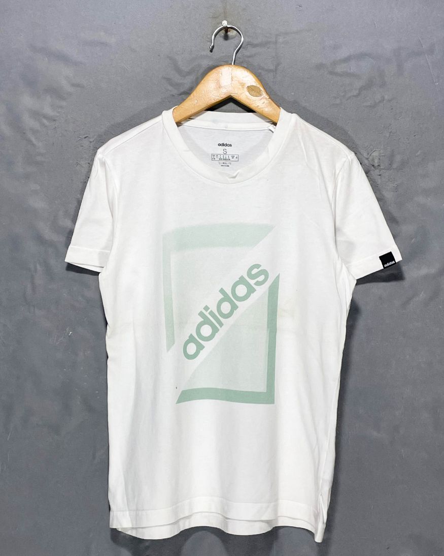 Adidas White Cotton T Shirt For Women S
