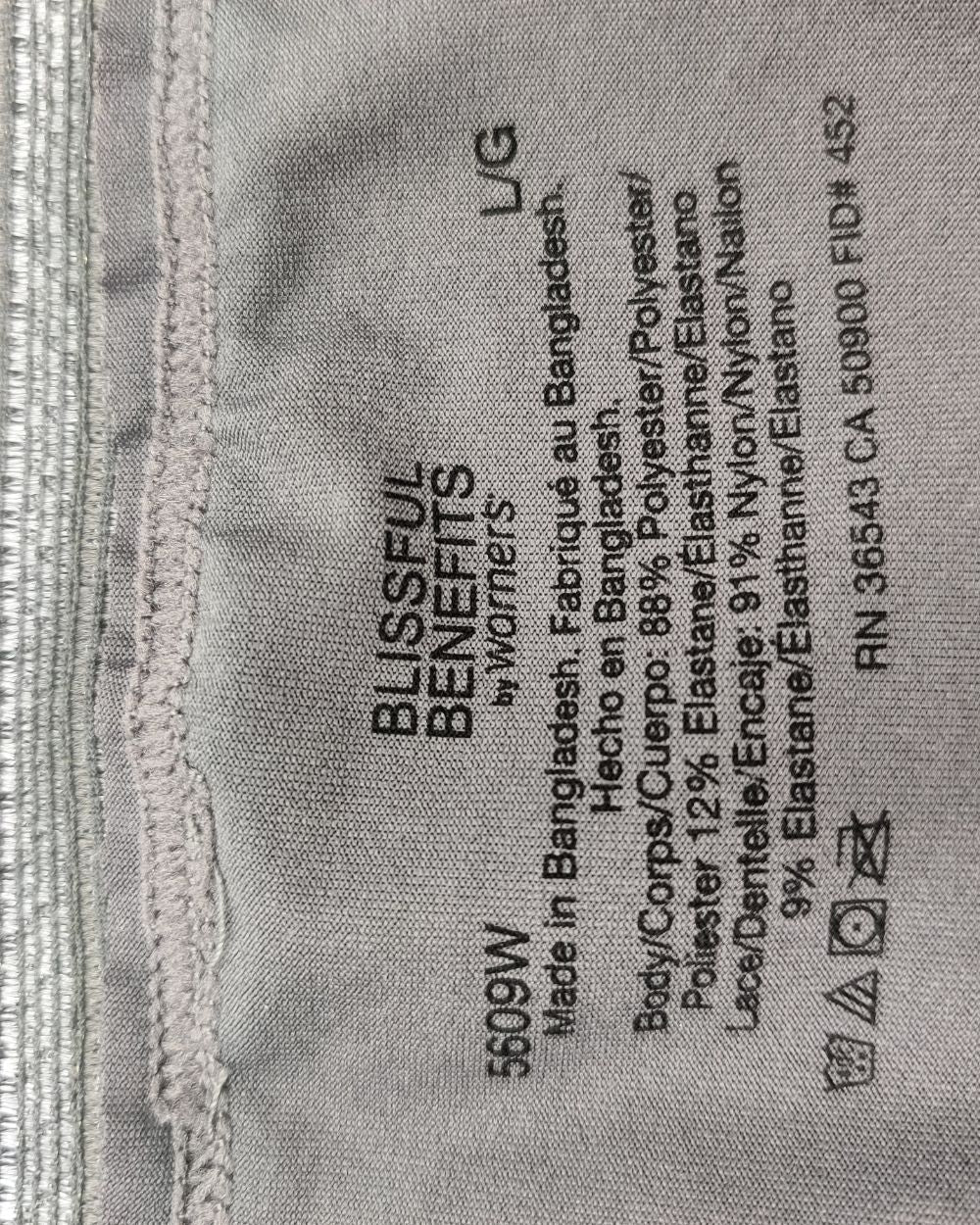 Blissful Benefits Gray Underwear Women L