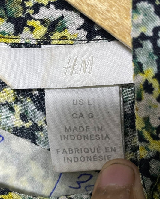 H&M Green Polyester For Women Tops Large