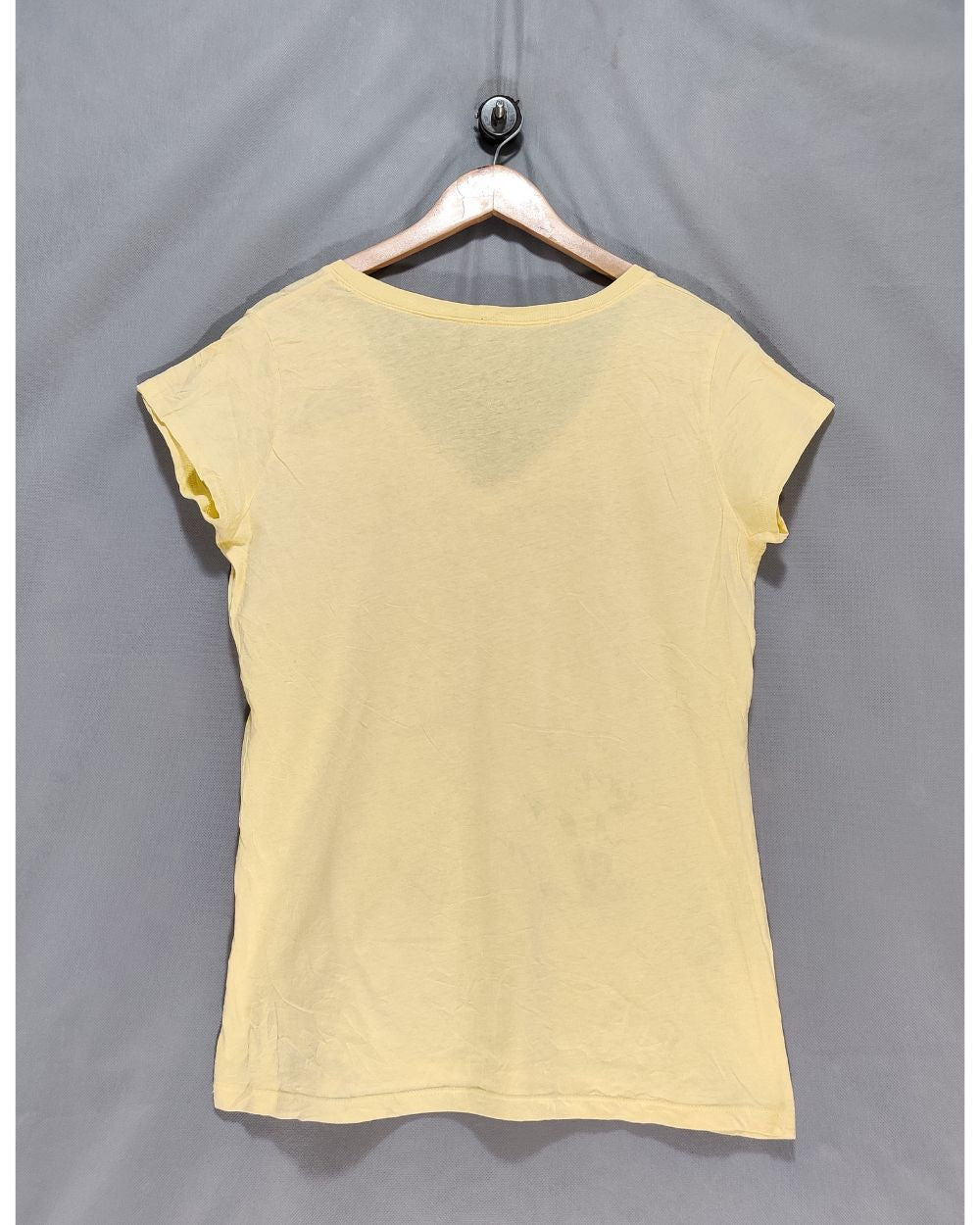 Woodstock Yellow Cotton T Shirt For Women XL