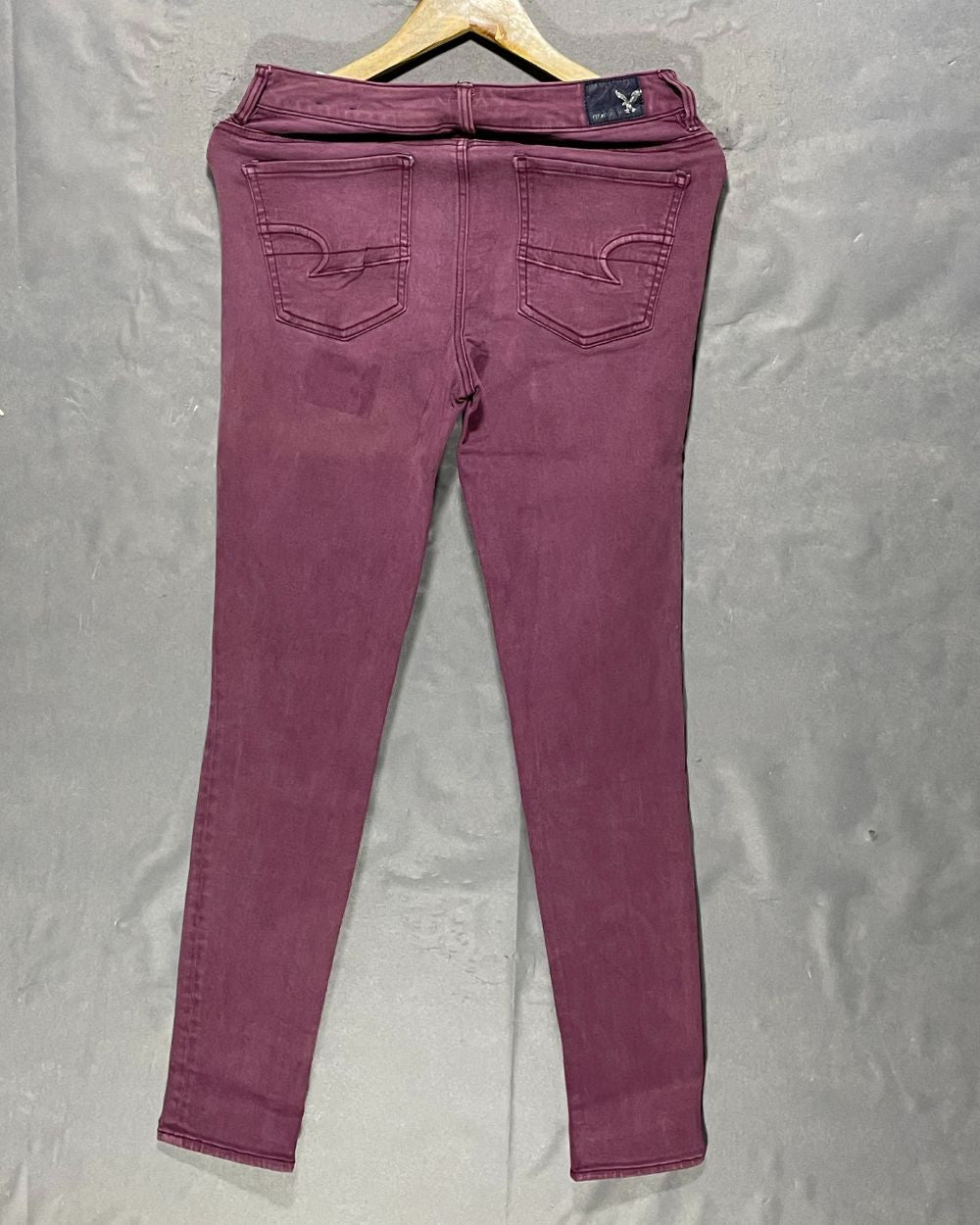 American Eagle Maroon Jeans For Women Medium