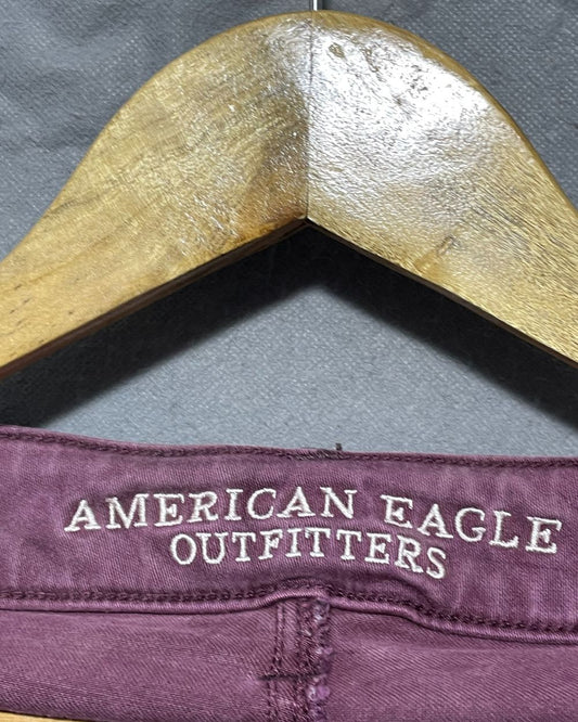 American Eagle Maroon Jeans For Women Medium