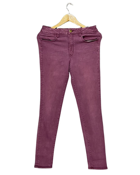 American Eagle Maroon Jeans For Women Medium