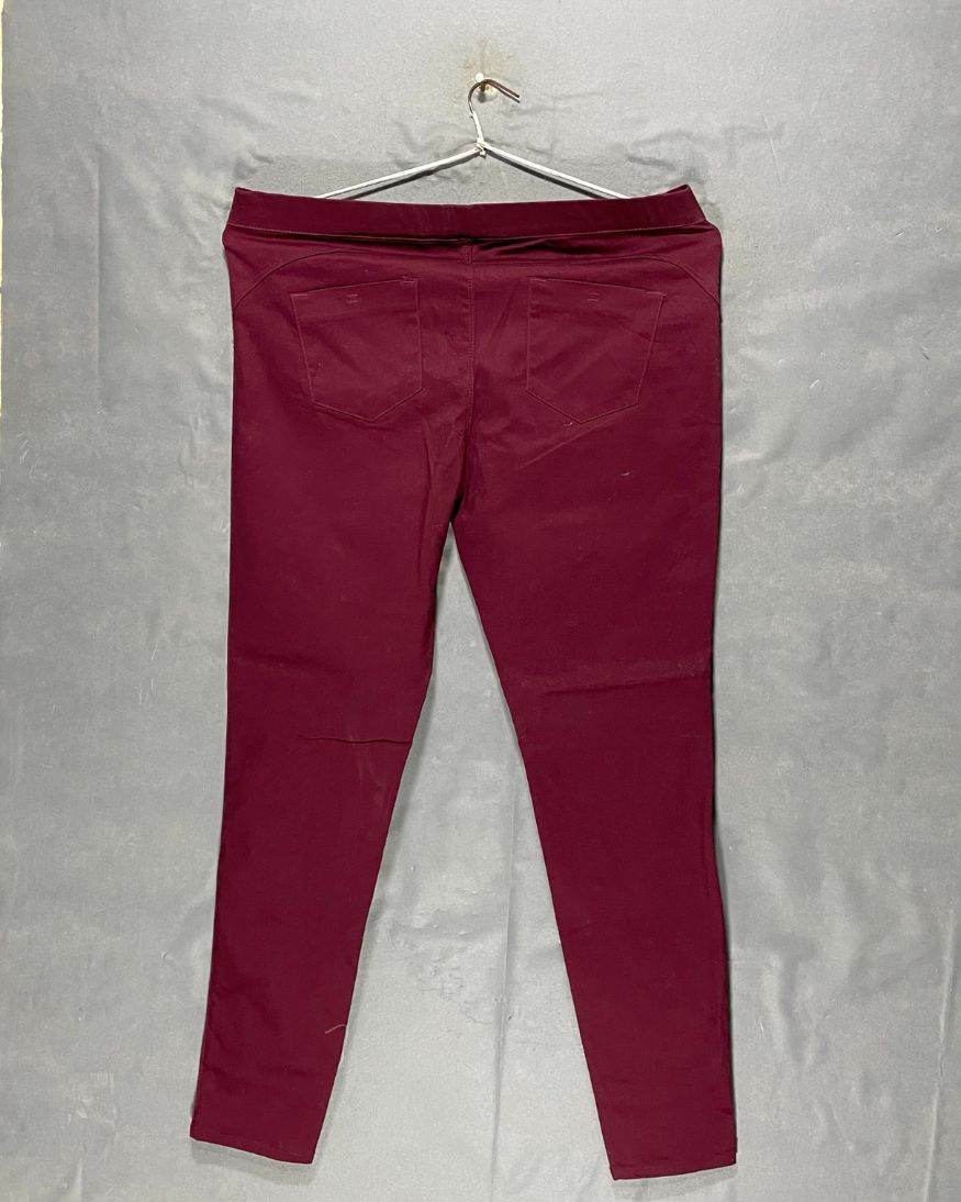 Denim Co Maroon Cotton Jeans For Women XXL | ThriftQueen.pk