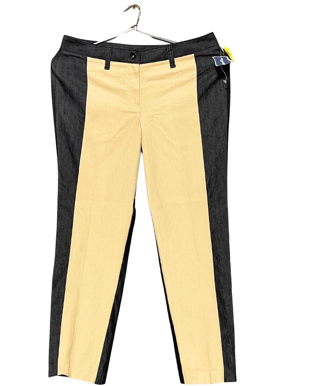 Larry Levine Gray & Cream Jeans For Women Large | ThriftQueen.pk