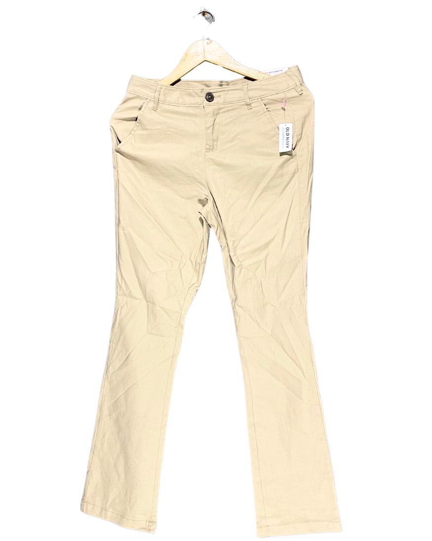 Old Navy Khaki Cotton Jeans For Women M | ThriftQueen.pk