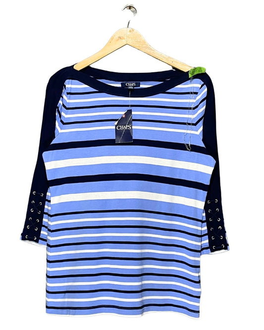 Chaps Blue Cotton T Shirt For Women L | ThriftQueen.pk