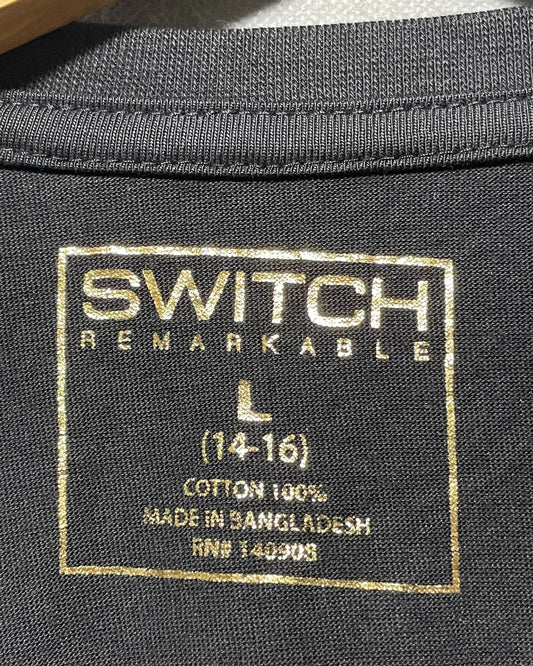 Switch Remarkable Black Cotton T Shirt For Girl 16 Years | ThriftQueen.pk