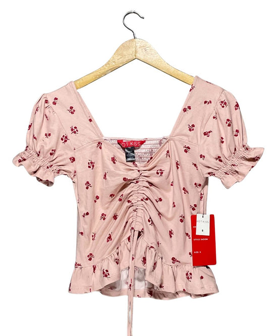 Hot Kiss Pink Polyester For Women Tops Medium | ThriftQueen.pk