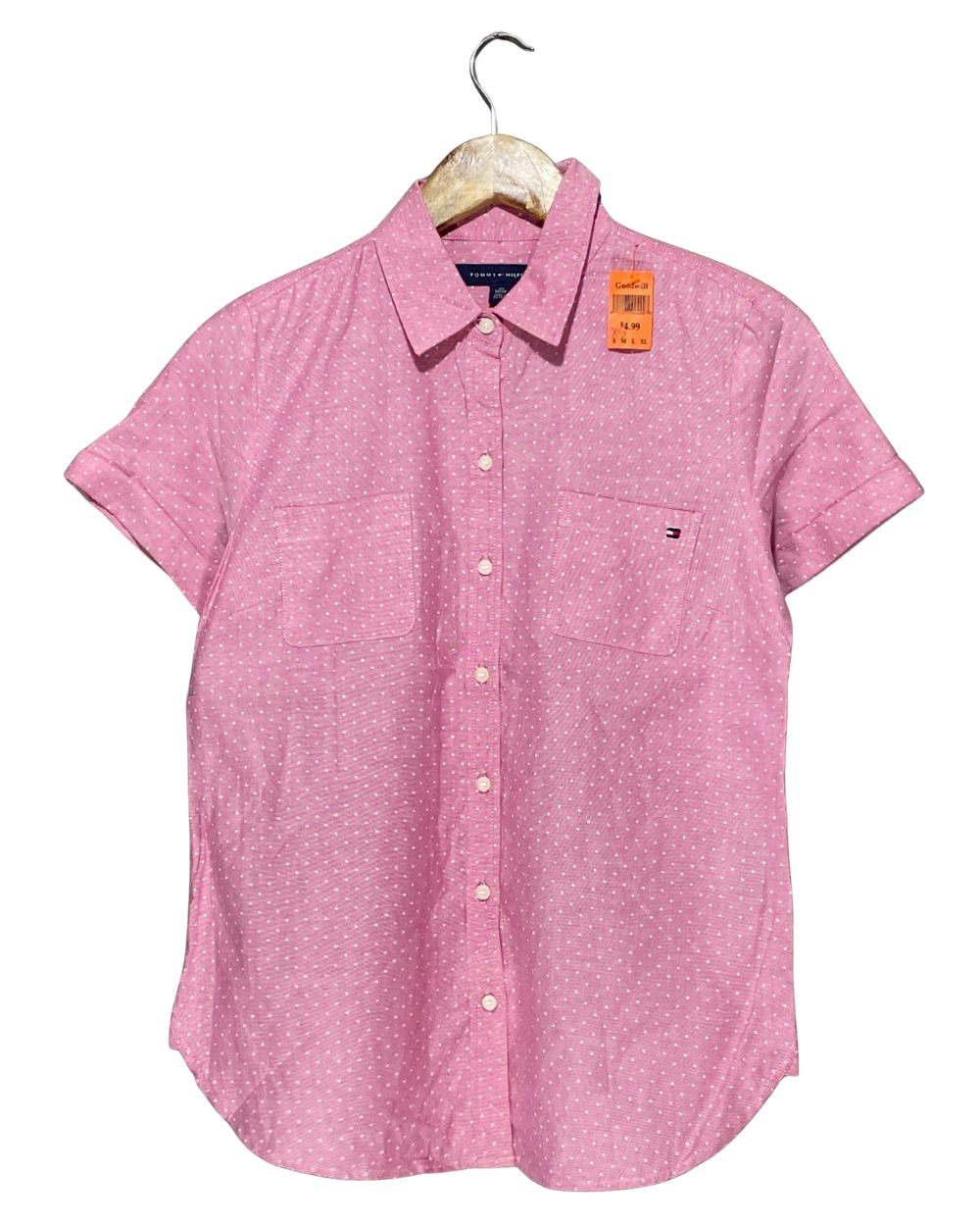 Tommy Hilfiger Pink Cotton Shirt For Women XL
