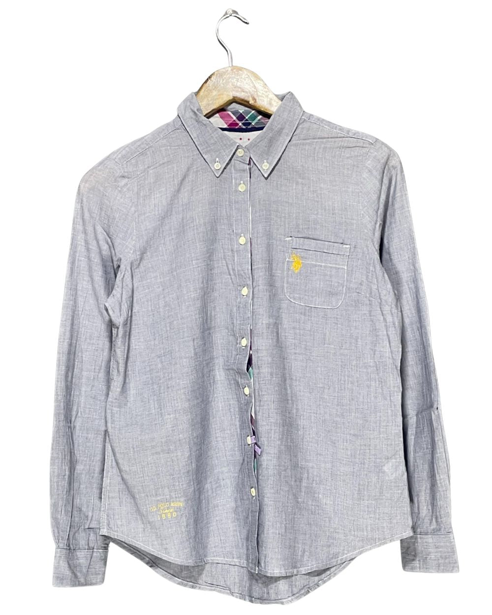 U.S. Polo Assn Gray Cotton Shirt For Women Medium