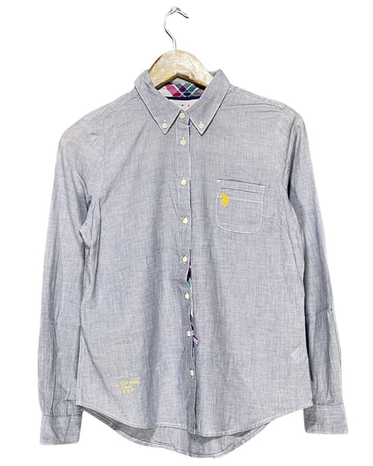 U.S. Polo Assn Gray Cotton Shirt For Women Medium