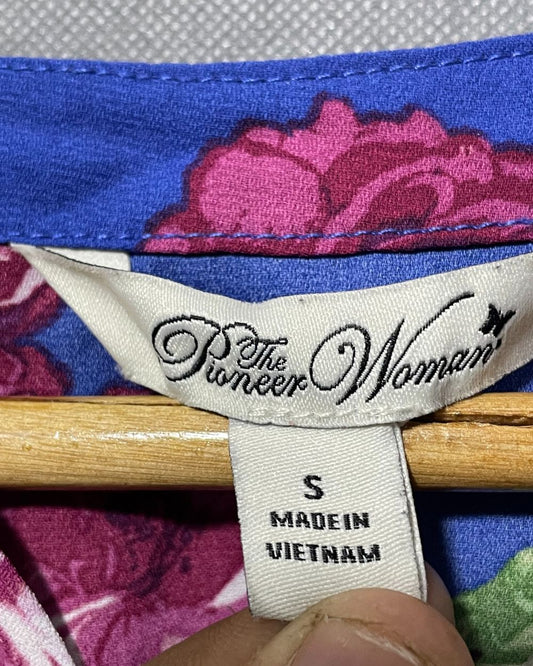 Pioneer The Woman Blue Polyester For Women Tops Small