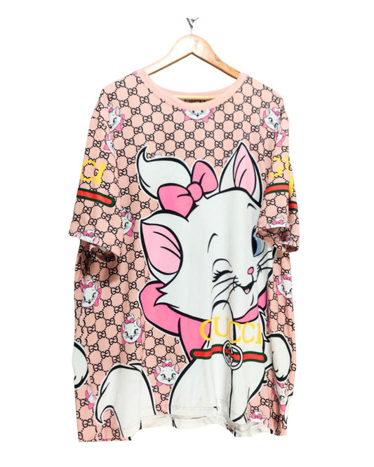 Gucci Pink Cotton T Shirt For Women XXL