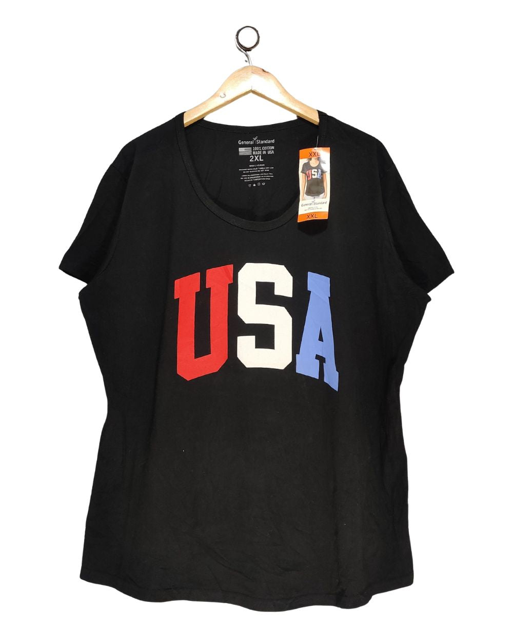 General Standard Black Cotton T Shirt For Women XX Large