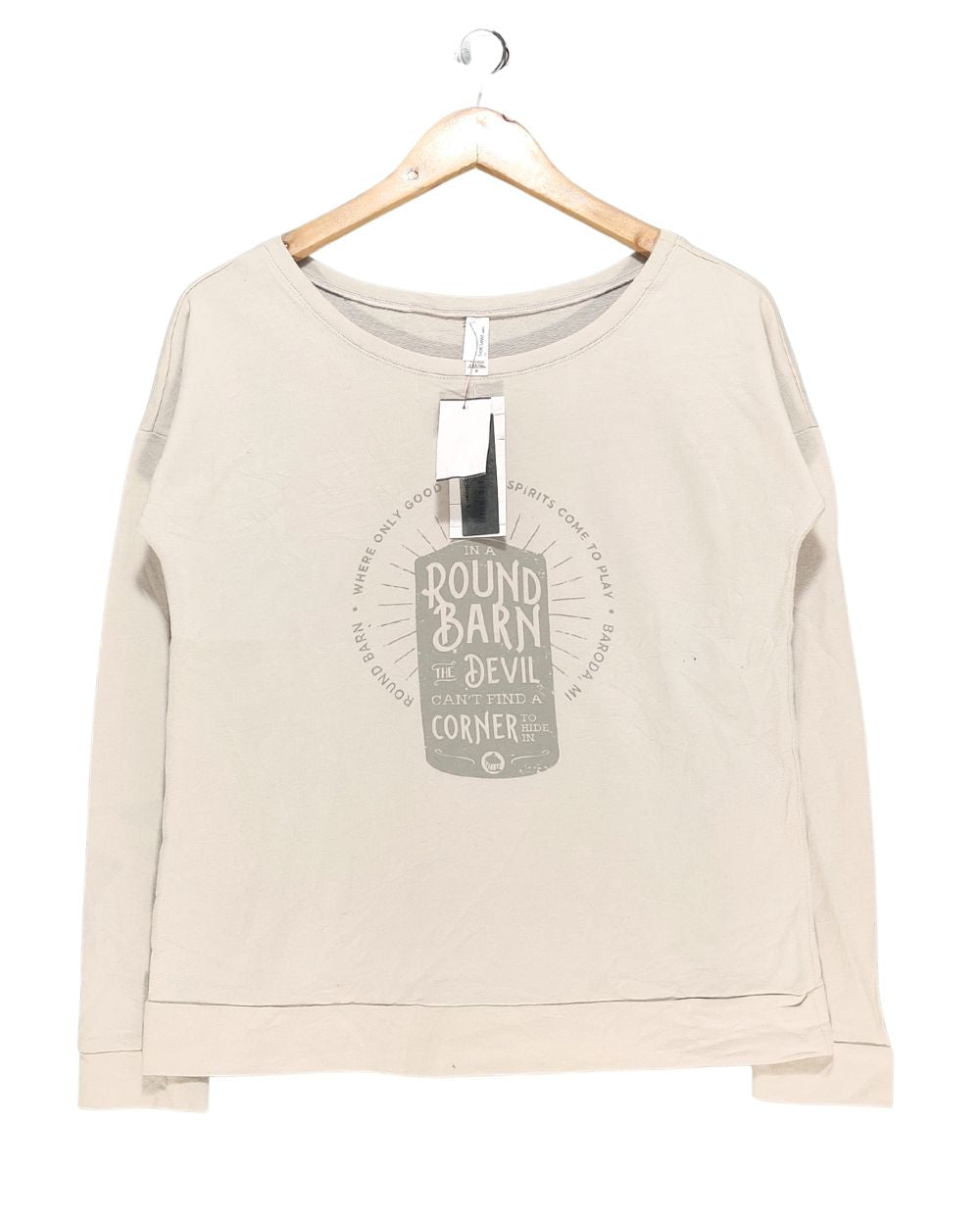 Round Barn Cream Cotton T Shirt For Women S