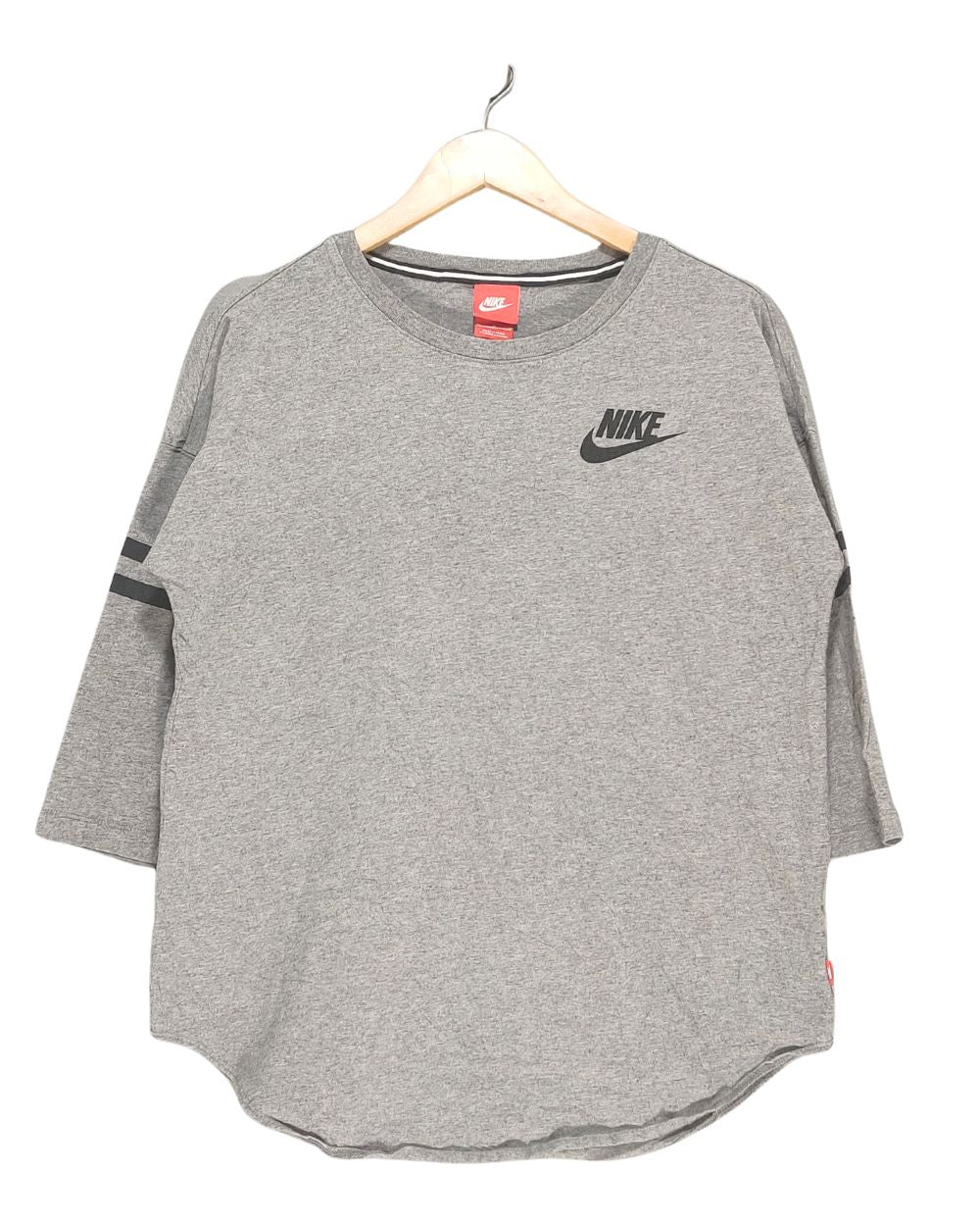 Nike Gray Cotton T Shirt For Women M