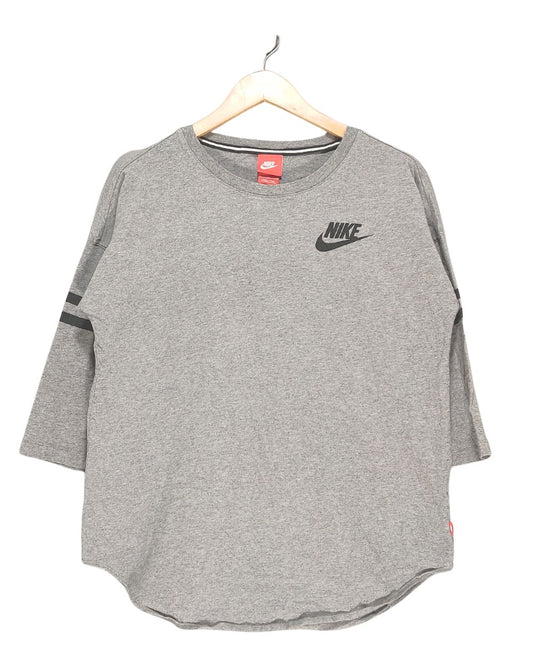 Nike Gray Cotton T Shirt For Women M