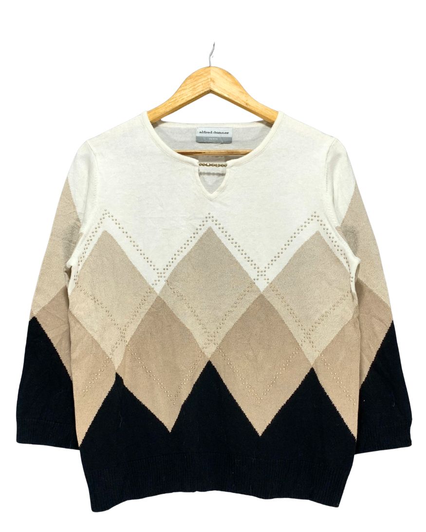 Alfred Dunner Cream Sweater For Women M