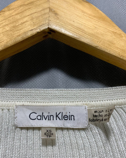 Calvin Klein White Vest Sweater For Women XS