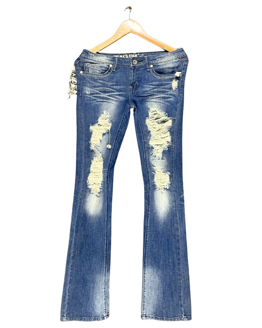 Machine Blue Denim Jeans For Women M | ThriftQueen.pk