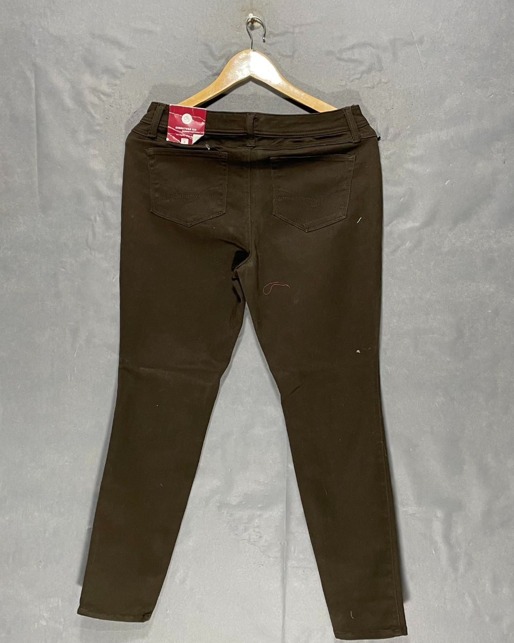 Skinny Brown Cotton Jeans For Women M | ThriftQueen.pk