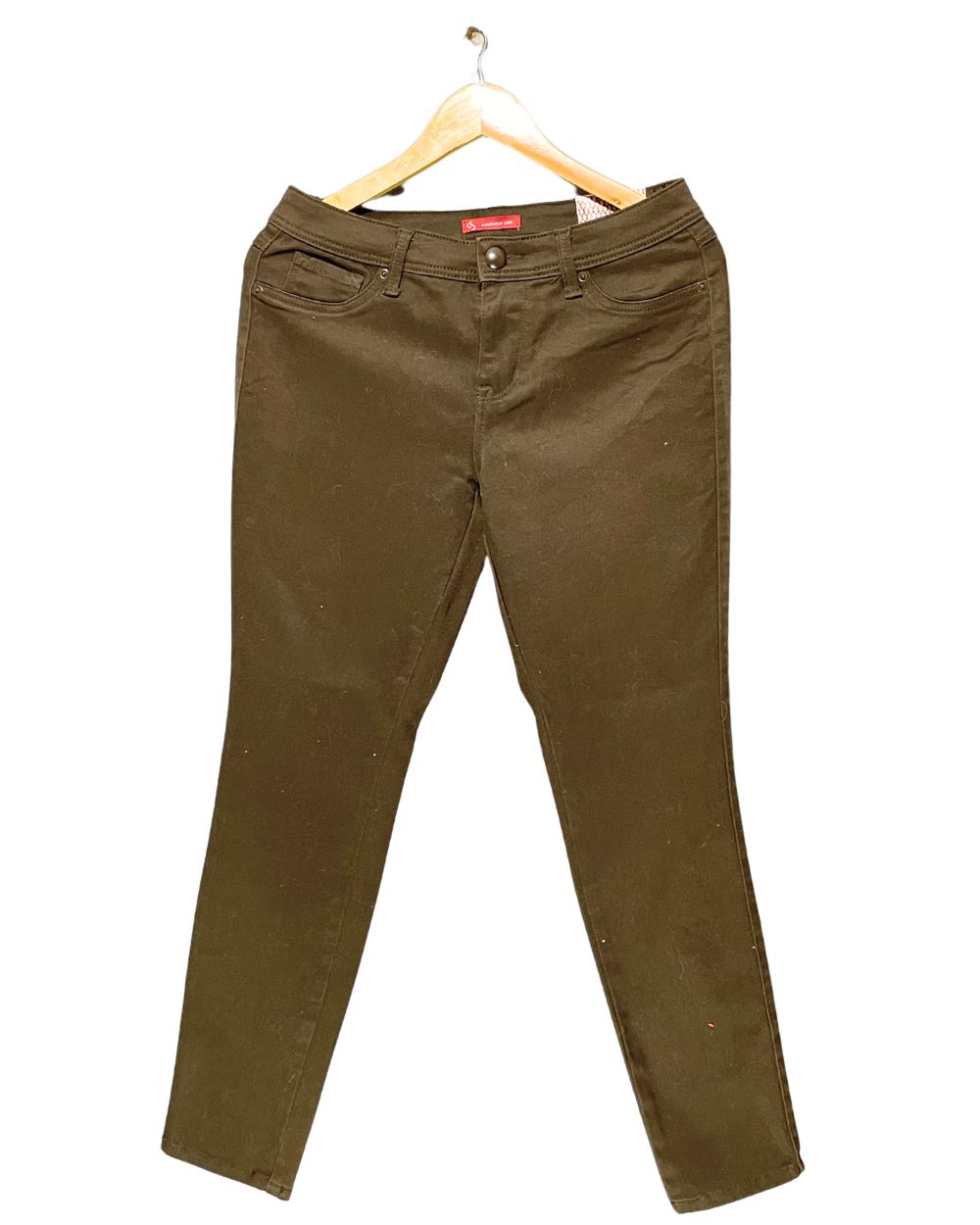 Skinny Brown Cotton Jeans For Women M | ThriftQueen.pk