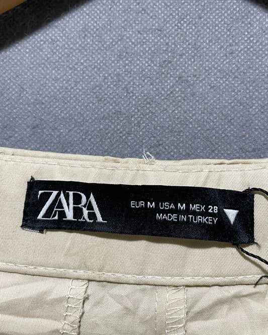 Zara Cream Jeans For Women Large | ThriftQueen.pk