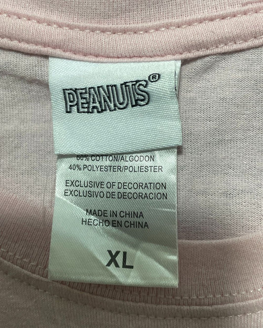 Peanuts Pink Cotton T Shirt For Women XL | ThriftQueen.pk