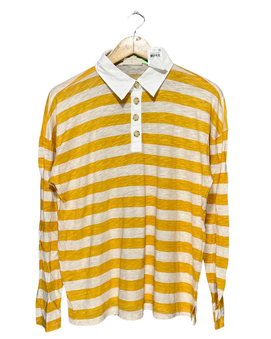 Style & Co Yellow Cotton Polo T Shirt For Women L | ThriftQueen.pk