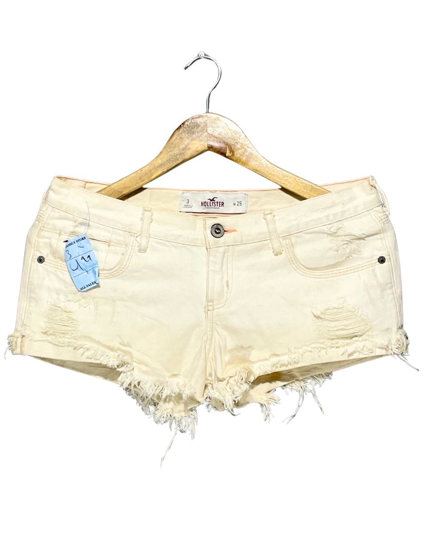 Hollister Cream Jeans Short For Women Large
