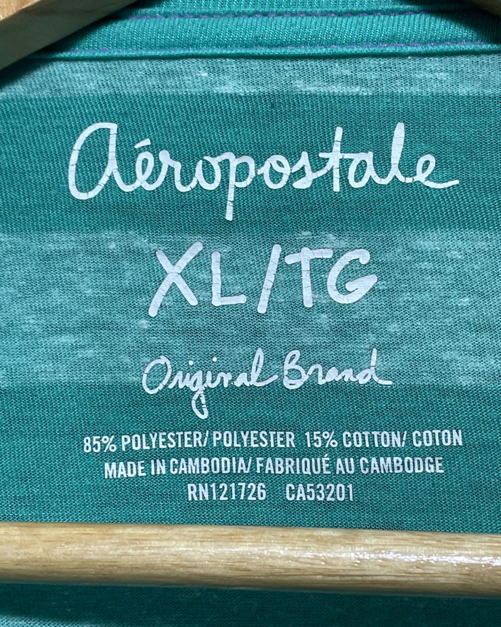 Aeropostale Green Cotton T Shirt For Women XS