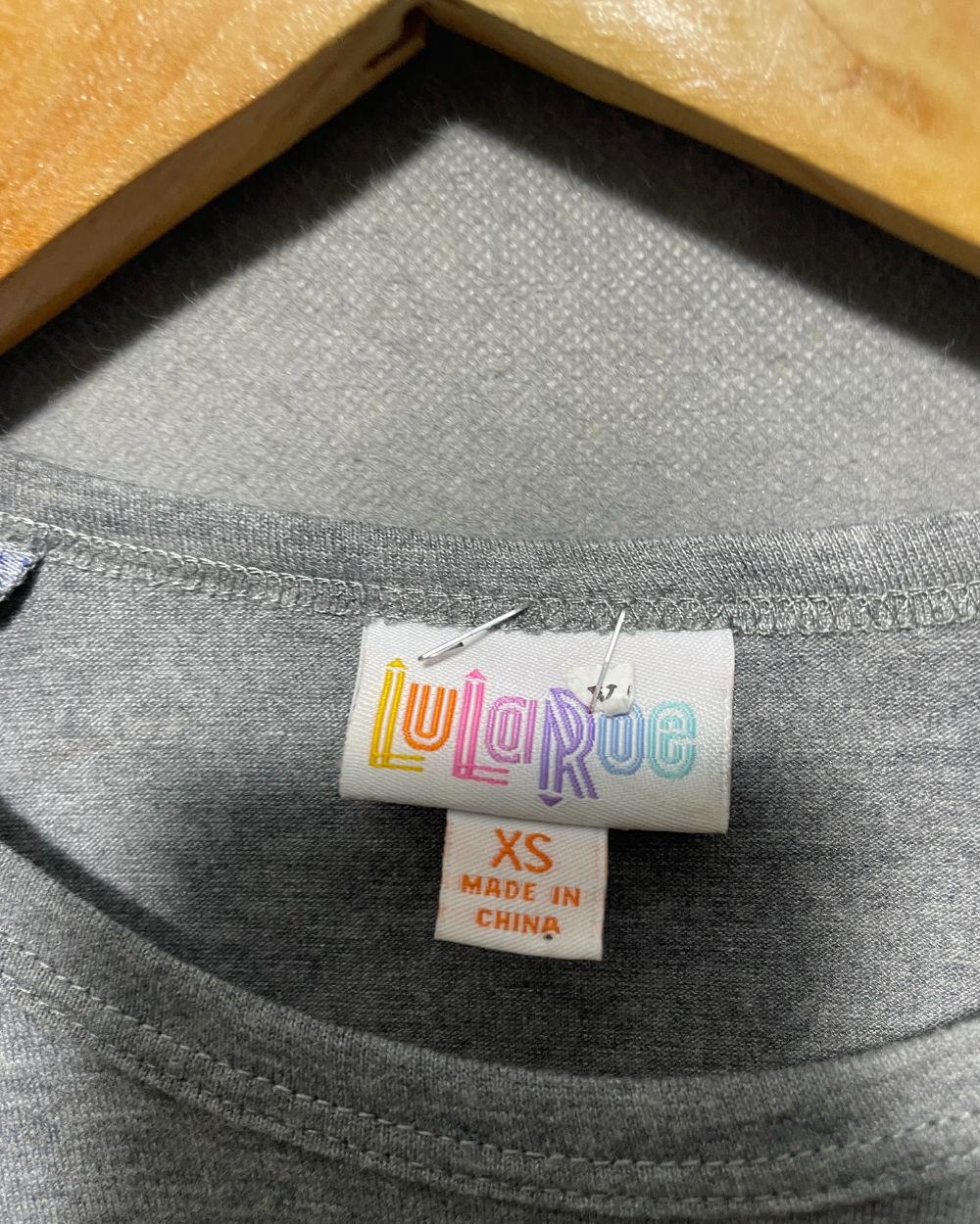 Lula Roe Gray Cotton T Shirt For Women XS