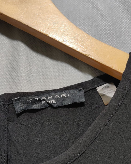 TAHARI Black Polyester For Women Crop Tops Medium