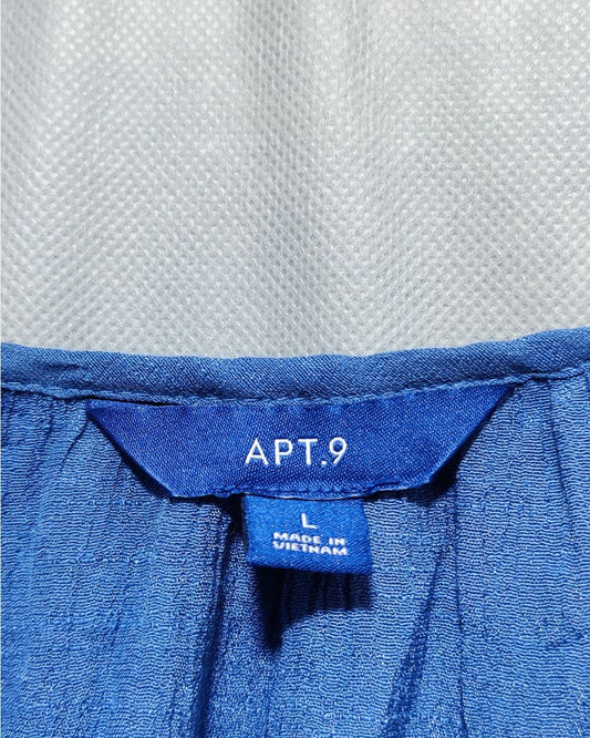 APT.9 Blue Cotton For Women Crop Top L